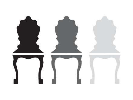 Contenu du pack: Stickers chaises baroques  Jan Habraken