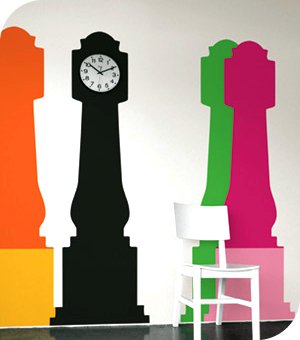 Stickers Muraux et stickers deco Stickers Horloge r�tro  chez stickboutik.com