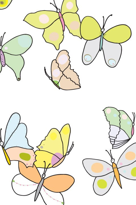 Flutter Butterflies - Wall Stickers  Christy Flora: Wall Sticker & Wall Decal Main Image