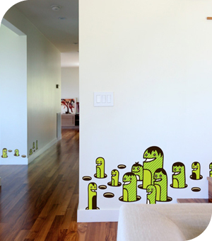 Stickers Muraux et stickers deco Stickers muraux Worms / Vert chez stickboutik.com