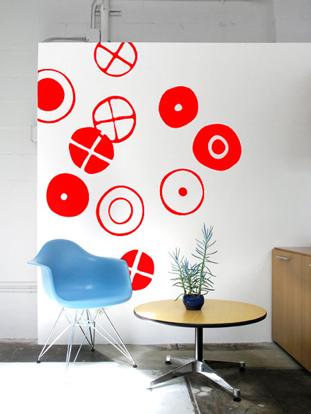 Circles - Big Red Stickers  Charles & Ray EAMES: Wall Sticker & Wall Decal Main Image