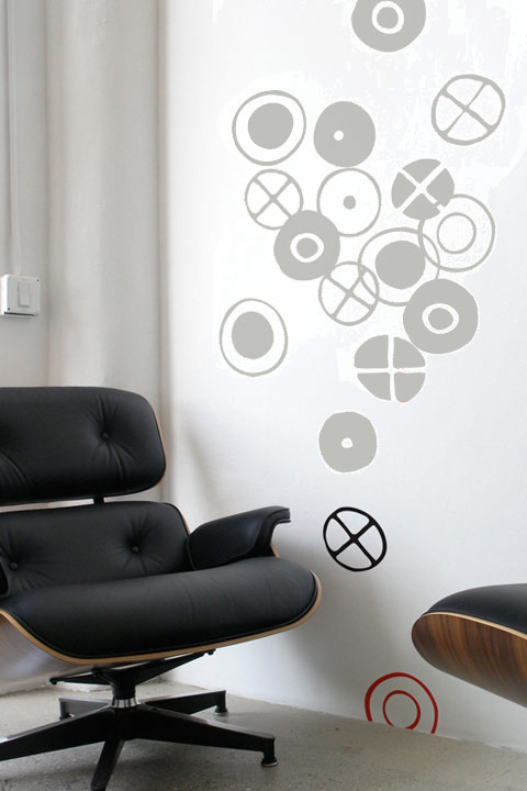 Circles - Small Graphite Stickers Charles & Ray EAMES: Wall Sticker & Wall Decal Main Image