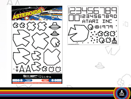 Contenu du pack: Stickers muraux Asteroids Atari 