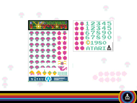 Contenu du pack: Stickers muraux Centipede Atari 