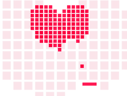 Heart BreakOut - Retrogaming Giant Wall Sticker  HybridDesign: Sticker / Wall Decal Outline