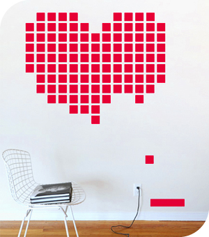 Stickers Muraux et stickers deco Stickers Casse Brique Coeur  chez stickboutik.com