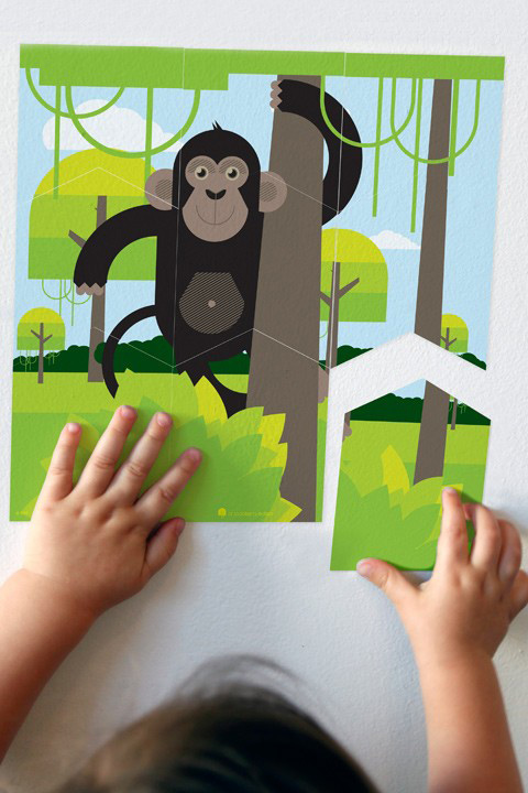 Jungle Wall Puzzle - Kids Wall Stickers   A Modern Eden: Wall Sticker & Wall Decal Main Image