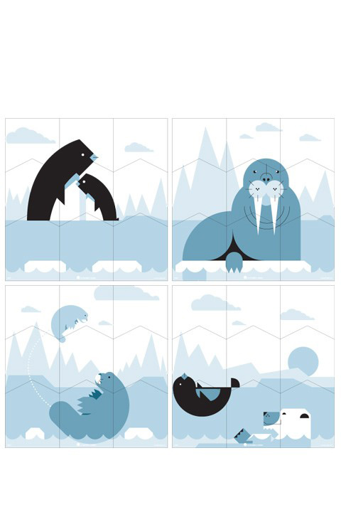 Polar Wall Puzzle - Kids Wall Stickers  A Modern Eden: Wall Sticker & Wall Decal Main Image