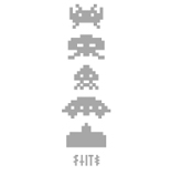 Space Invaders  Mini Stickers dco Geek: Sticker / Wall Decal Outline