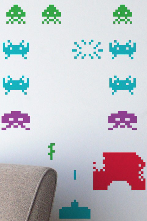 Space Invaders Stickers Gants Officiels  par  Taito