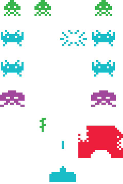 Space Invaders Stickers Gants Officiels  par  Taito