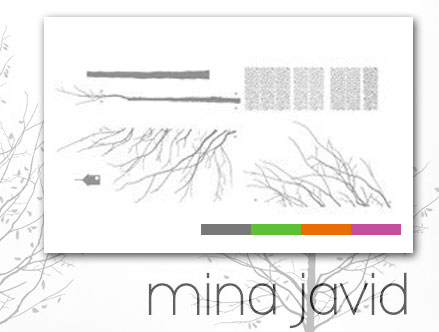 Package content: Four Seasons Graphite - Giant Wall Sticker by  Mina Javid - Only Stickboutik.com 