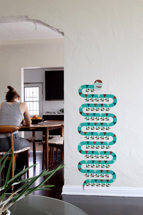 Snake with Legs  - Giant Wall Stickers  Jim Houser: Wall Sticker & Wall Decal Main Image