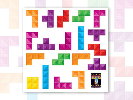 Contenu du pack: Stickers muraux Tetris Cube (Mini) Tetris