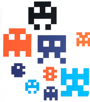 Stickers Muraux et stickers deco Stickers muraux 8 bit r�tro 80s chez stickboutik.com