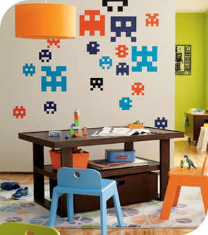 Stickers Muraux et stickers deco Stickers muraux 8 bit r�tro 80s chez stickboutik.com