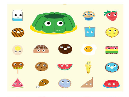 Contenu du pack: Yummy - Stickers Muraux KidRobot