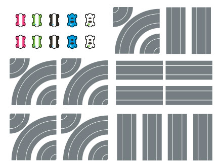 Contenu du pack: Stickers Circuit Automobile & Voitures RaceYa!