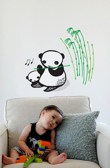 Musical Pandas - Kids Wall Stickers  WeeGallery: Wall Sticker & Wall Decal Main Image