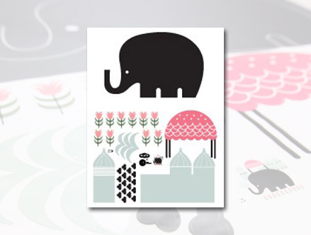 Contenu du pack: Stickers muraux Elephant Ardoise WeeGallery