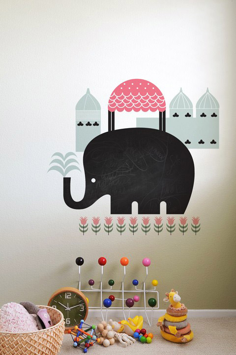 Stickers muraux Elephant Ardoise par  WeeGallery