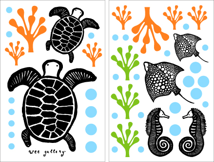 Contenu du pack: Stickers muraux Undersea  Wee Gallery