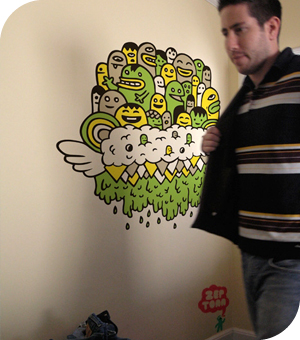 Stickers muraux Flying Head par Zeptonn