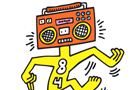 Stickers Gants: Sticker Mr Boombox  Keith Haring - 49.00 €