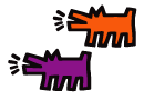 Wall Stickers: Barking Dogs Colour ... Keith Haring - 25.81 £