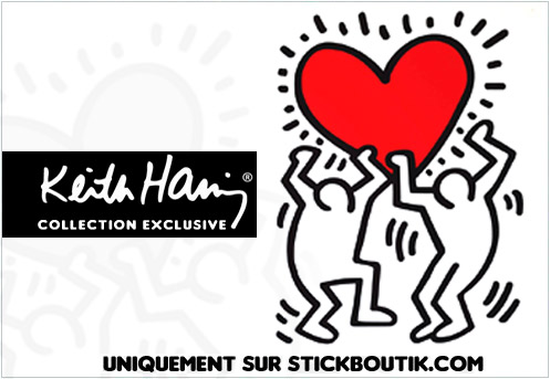 Stickers Muraux Heart / Coeur Keith Haring - Stickers exclusifs uniquement sur Stickboutik.com