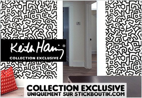 fresque Murale PopShop Keith Haring - Stickers exclusifs uniquement sur Stickboutik.com