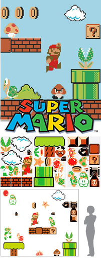 Stickers Super Mario Bros version NES - Stickers muraux Super Mario Bros. Nintendo exclusifs en import US