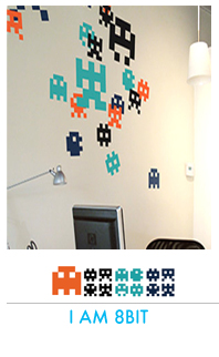Stickers muraux I am 8bit + glaons invaders
