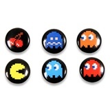 Pac-Man Badges (pack de 6) - Pac Man - Gadgets Geek sur Stickboutik.com