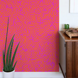 Stickers muraux Mur Movement Rose par Keith Haring