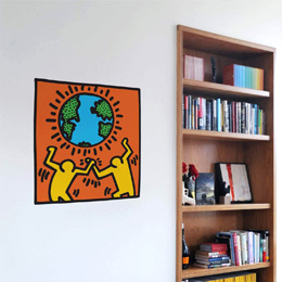 Stickers Pop Art et Street Art Globe par Keith Haring - Stickers muraux Pop Art & Street Art originaux et inédits