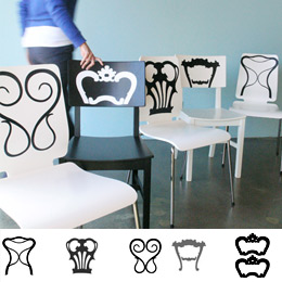 Sticker muraux Dos de chaises par Studio Habraken - Stickers Tendance et déco rétro, originaux et inédits