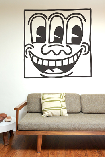 Untitled Face Black Giant Wall Sticker  Keith Haring: Wall Sticker & Wall Decal Main Image