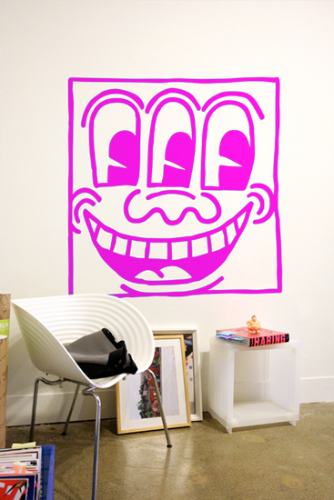Untitled Face Magenta Giant Wall Sticker  Keith Haring: Wall Sticker & Wall Decal Main Image