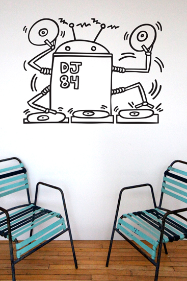 DJ Robot 1984 Wall Sticker  Keith Haring: Wall Sticker & Wall Decal Main Image