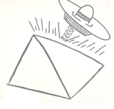 Spaceship Pyramid Giant Wall Sticker  Keith Haring: Sticker / Wall Decal Outline