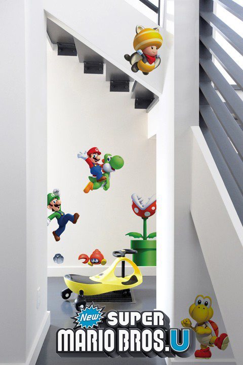 Stickers Mario Bros: Sticker mural géant Super Mario U officiel Nintendo pour une Chambre au décor original! - 4/11