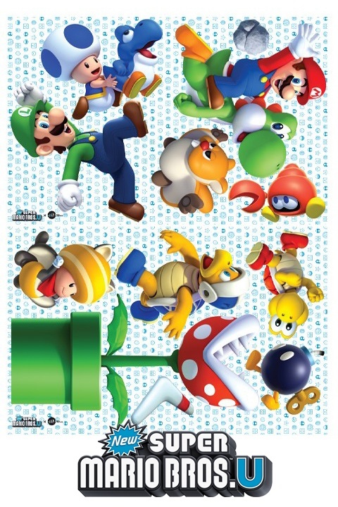 Stickers Mario Bros: Sticker mural géant Super Mario U officiel Nintendo pour une Chambre au décor original! - 5/11