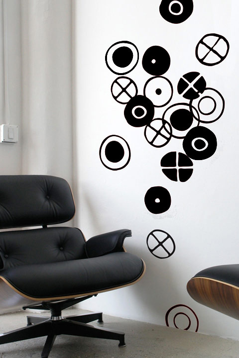 Circles - Small Black Stickers  Charles & Ray EAMES: Wall Sticker & Wall Decal Main Image