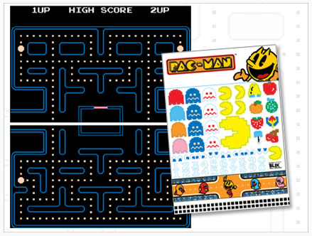 Contenu du pack: Stickers PacMan Labyrinthe Namco/Bandai