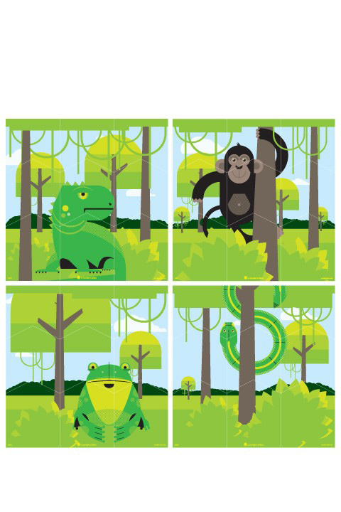 Jungle Wall Puzzle - Kids Wall Stickers   A Modern Eden: Wall Sticker & Wall Decal Main Image