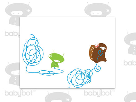 Doodle  - Kids Wall Stickers  BabyBot: Sticker / Wall Decal Outline