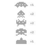 Contenu du pack: Space Invaders -Stickers muraux dco Geek