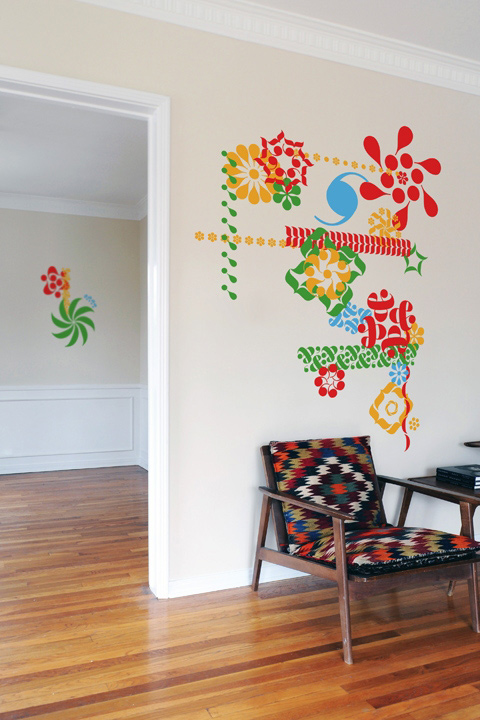 Floral Ponctuation  - Giant Wall Stickers  2x4: Wall Sticker & Wall Decal Main Image