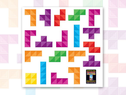 Package content: Tetris Cube - Mini Wall Stickers by  Tetris - Only Stickboutik.com 